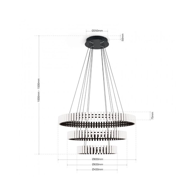 Lustra LED Dimabila Design Modern Circular MANSION