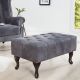 Banchete-Tabureti - Taburet/ Suport picioare clasic stil englezesc Chesterfield gri antic