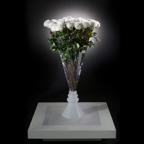 Aranjamente florale LUX - Aranjament floral VASE SERENA trandafiri albi, 125cm