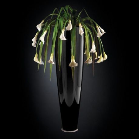 Aranjamente florale LUX - Aranjament floral PARIS IN SHINY VASE, negru 210cm