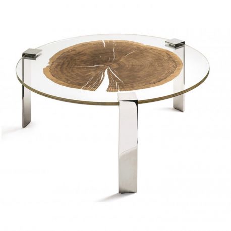 Masute Living - Masuta design Glass&Wood FORESTA H-41cm, otel