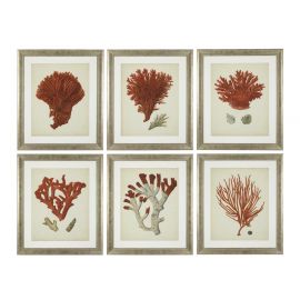 Tablouri - Set de 6 tablouri Antique red corals