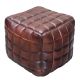 Taburete design vintage cu tapiterie din piele naturala, Taurus maro
