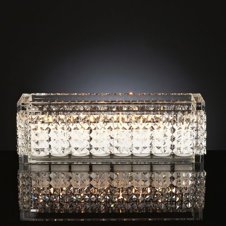 Parfumuri de camera, Idei cadouri, Obiecte decorative - Suport lumanare din sticla design LUX, NEFERTARI RECTANGULAR 60x15cm