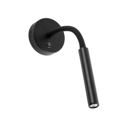 Aplice, corpuri de iluminat pentru pereti - Aplica cu reader LED stil modern minimalist KALE neagra