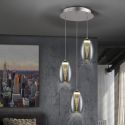 Lustra LED design modern cu 3 pendule Nebula