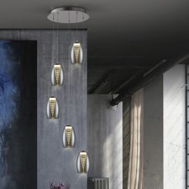 Pendule, Lustre suspendate - Lustra LED design modern cu 5 pendule Nebula