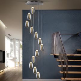 Corpuri de iluminat Lustre pentru casa scarii - Lustra LED casa scarii design modern cu 12 pendule Nebula