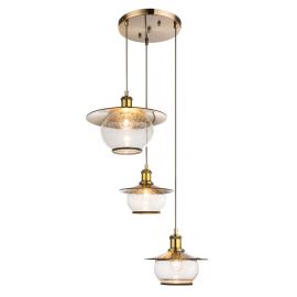 Pendule, Lustre suspendate - Lustra stil industrial cu 3 pendule Nevis