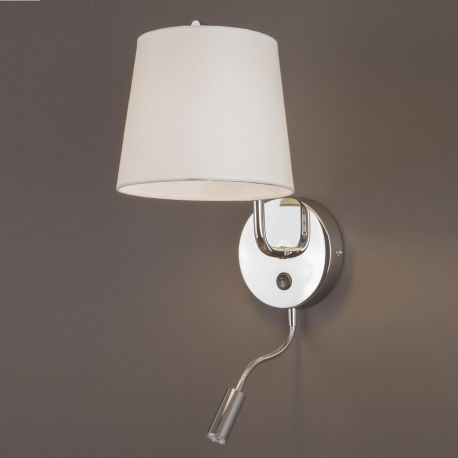 Aplice, corpuri de iluminat pentru pereti - Aplica perete moderna cu reader LED CHICAGO crom