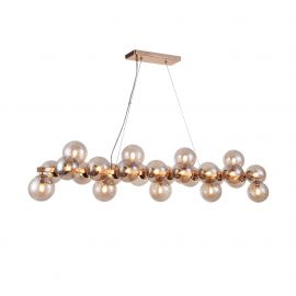 Candelabre, Lustre - Lustra deosebita cu 25 de surse de lumina Dallas, auriu/ chihlimbar