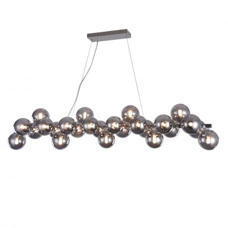 Candelabre, Lustre - Lustra deosebita cu 25 de surse de lumina Dallas, crom/ fumuriu