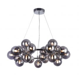Candelabre, Lustre - Lustra deosebita cu 25 de surse de lumina Dallas, crom/ fumuriu