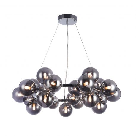 Candelabre, Lustre - Lustra deosebita cu 25 de surse de lumina Dallas, crom/ fumuriu