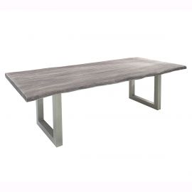 Mese dining - Masa Mammut 200cm otel/ salcam gri