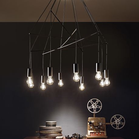 Pendule, Lustre suspendate - Lustra stil industrial POP SP10 neagra