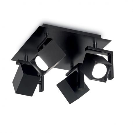 Plafoniere cu spoturi, Spoturi aplicate - Plafoniera design modern cu 4 spoturi directionabile MOUSE PL4 neagra