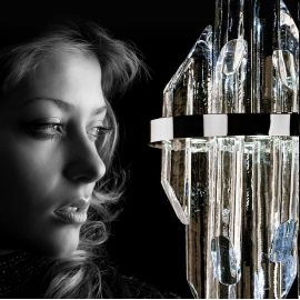 Lustra LED moderna vISION design LUX cristal QUARTZ 01, 30cm