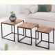 Masute Living - Set de 3 masute design industrial-vintage Elements Sheesham