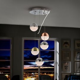 Pendule, Lustre suspendate - Lustra LED dimabila cu 5 pendule design modern Sphere