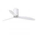 Ventilator de tavan modern cu telecomanda MINI TUBE FAN alb lucios/transparent 