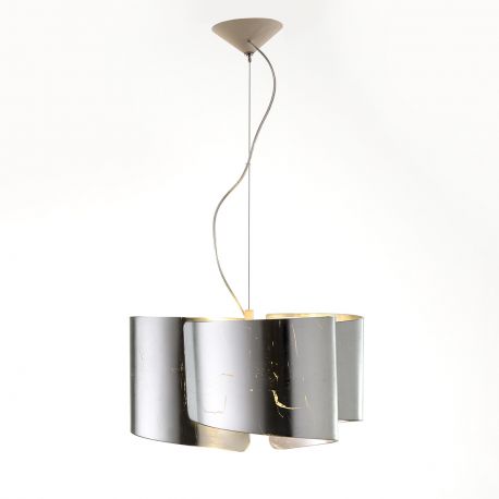 Candelabre, Lustre - Lustra suspendata design modern Agata argintiu/alb