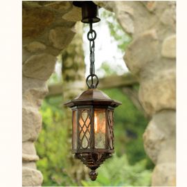 Lustre Exterior Fier Forjat - Pendul iluminat exterior din fier forjat, HL 2419