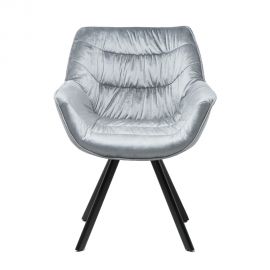 Seturi scaune, HoReCa - Scaun design retro Dutch Comfort, catifea gri