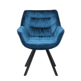 Mobila - Scaun design retro Dutch Comfort, catifea albastra