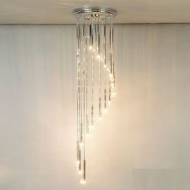 Corpuri de iluminat Lustre pentru casa scarii - Lustra casa scarii cu 16 surse de lumina si cristal Swarovski Spectra,Spiral