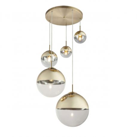 Pendule, Lustre suspendate - Lustra moderna cu 5 pendule VARUS alama/auriu