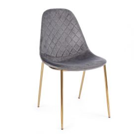 Seturi scaune, HoReCa - Set de 4 scaune design modern TERRY, catifea gri inchis
