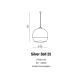 Pendule, Lustre suspendate - Pendul design modern 25cm Silver Ball