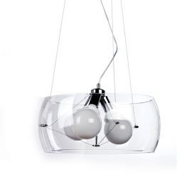 Pendule, Lustre suspendate - Lustra moderna design elegant 40cm Cosmo Clear