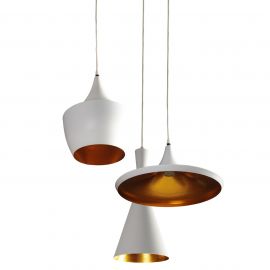 Pendule, Lustre suspendate - Lustra retro design industrial MIX alb/auriu