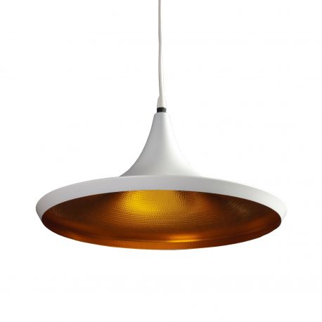 Pendule, Lustre suspendate - Lustra / Pendul metal design retro CHINK alb/auriu