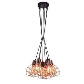 Pendule, Lustre suspendate - Lustra cu pendule industrial style design cupru CARRON 7