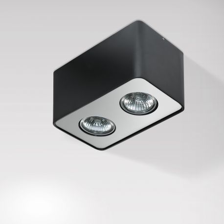 Plafoniere cu spoturi, Spoturi aplicate - Spot aplicat tavan/plafon stil modern Nino 2 Black/Alu