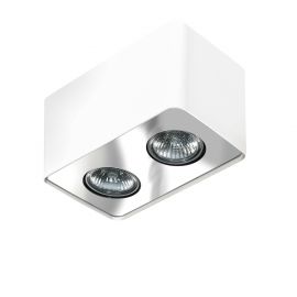 Plafoniere cu spoturi, Spoturi aplicate - Spot aplicat tavan/plafon stil modern Nino 2 White/Chrom