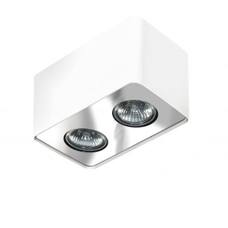 Plafoniere cu spoturi, Spoturi aplicate - Spot aplicat tavan/plafon stil modern Nino 2 White/Chrom