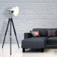Lampadare - Lampadar cu trepied design retro Christie, negru/ crom