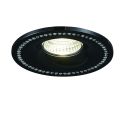 Spot incastrat tavan/plafon cu cristale SIMON ROUND negru