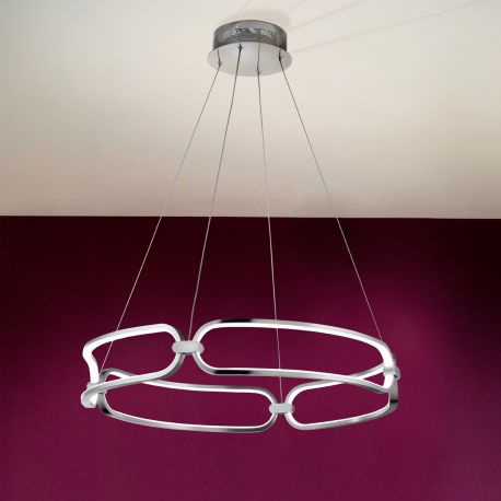 Pendule, Lustre suspendate - Lustra LED suspendata design ultra-modern 60cm Colette crom