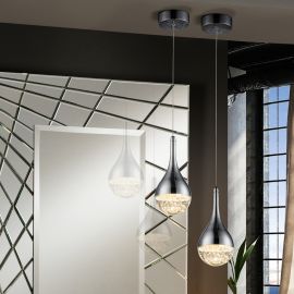 Pendule, Lustre suspendate - Pendul LED design modern 10cm Elie crom