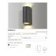 Aplice - Aplica de perete exterior ambientala IP54 RIMINI 2 gri inchis