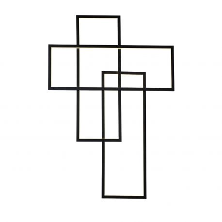 Aplice, corpuri de iluminat pentru pereti - Aplica de perete LED dimabila design modern Quadratus black