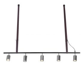 Pendule, Lustre suspendate - Lustra moderna cu 5 spoturi BIRAM negru/crom