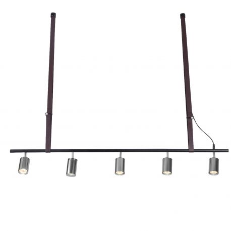 Pendule, Lustre suspendate - Lustra moderna cu 5 spoturi BIRAM negru/crom