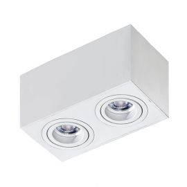 Plafoniere cu spoturi, Spoturi aplicate - Spot aplicat tavan/plafon stil modern Brant 2 SQUARE alb