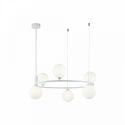 Lustra design modern cu 6 surse de lumina Ring alba